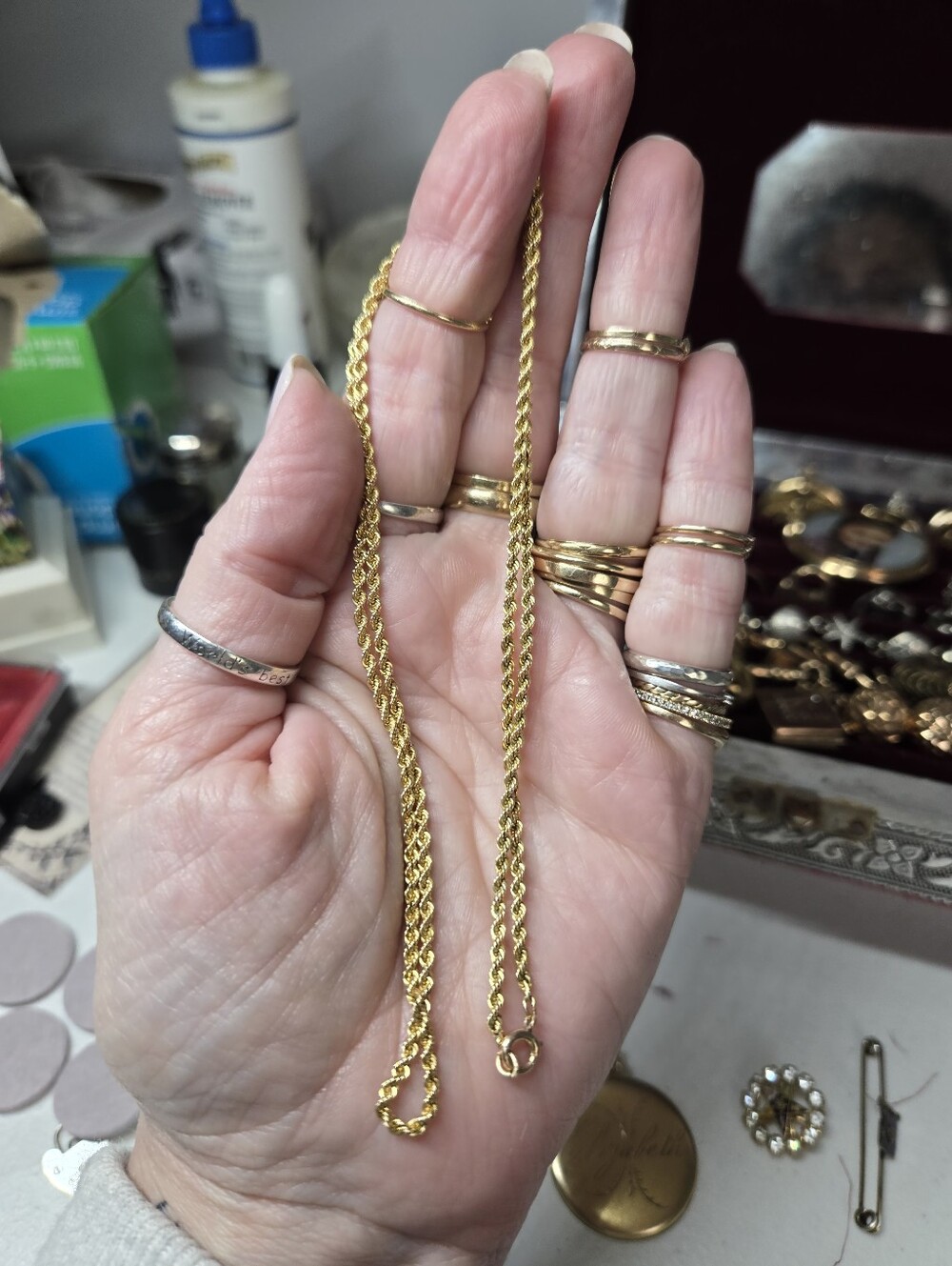 Vintage Gold Filled Rope Chain Necklace - Women's Fashion Jewelry